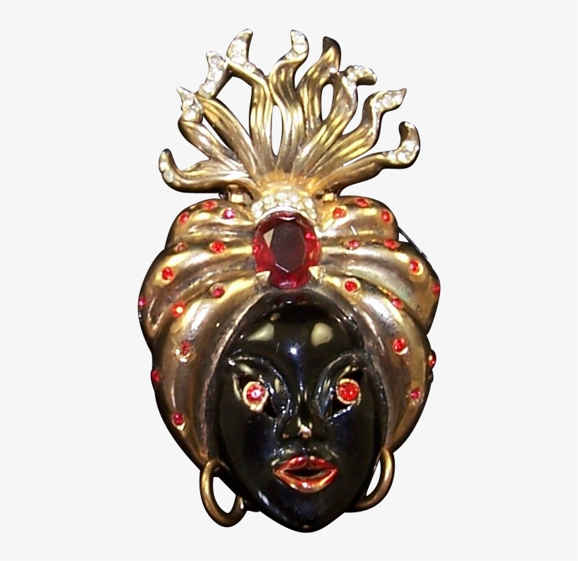 Reja Sterling Black Enamel Ruby Red & Diamante Rhinestones - Illustration, transparent png #5576772