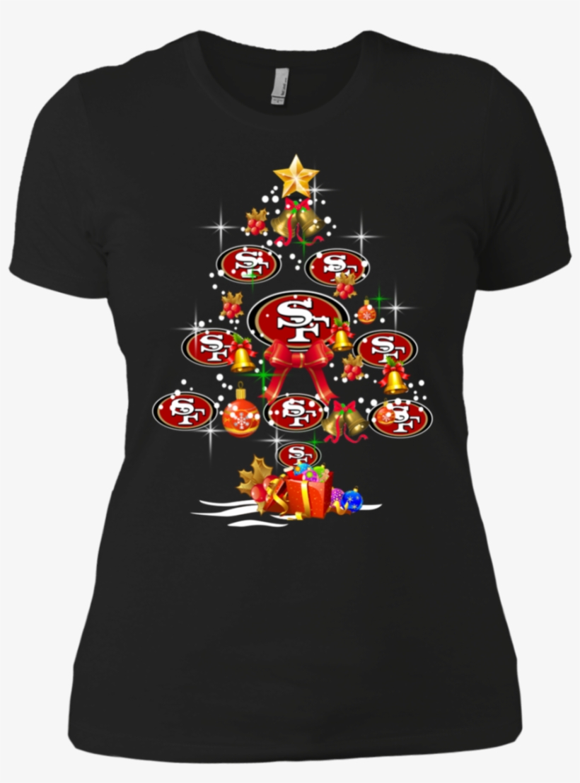 San Francisco 49ers Christmas Tree Boyfriend T-shirt - San Francisco 49ers, transparent png #5577235