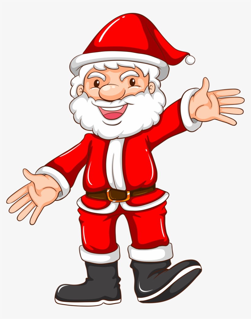 1 - Christmas Santa Claus Drawings With Tree, transparent png #5577563