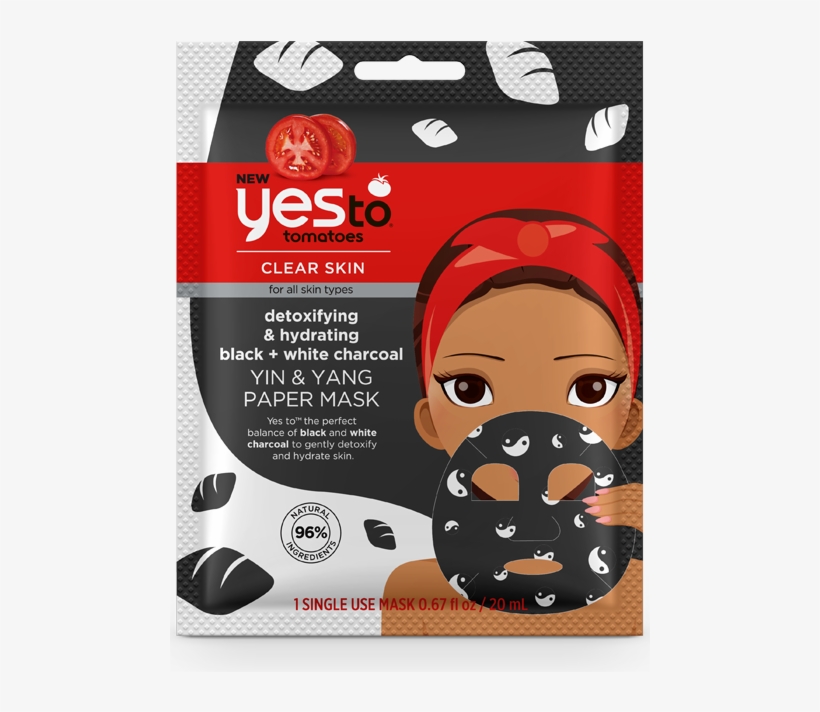Yes To Tomatoes - Yes To Tomatoes Detoxifying Charcoal Paper Mask, transparent png #5580829