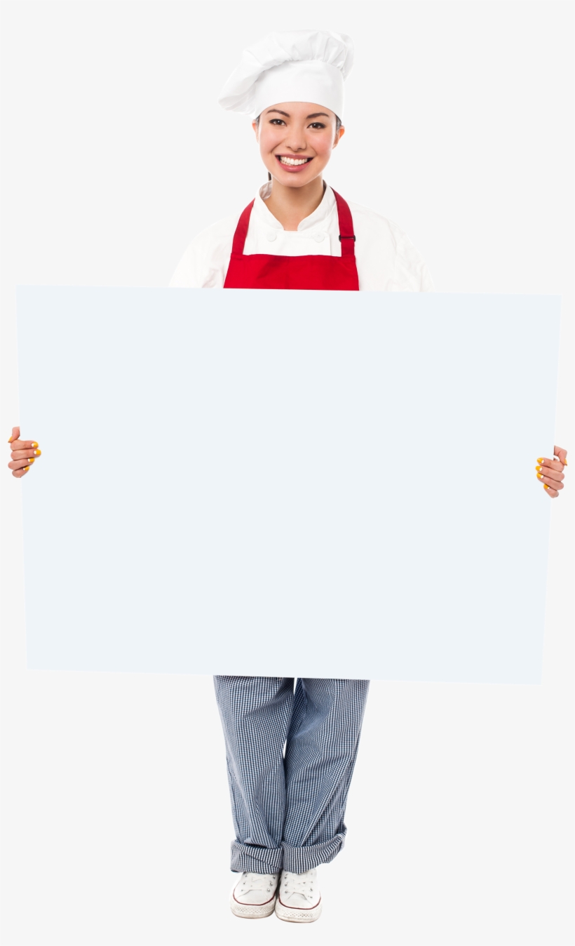 Chef Holding Banner Png Image - Chef Holding Banner Png, transparent png #5581936
