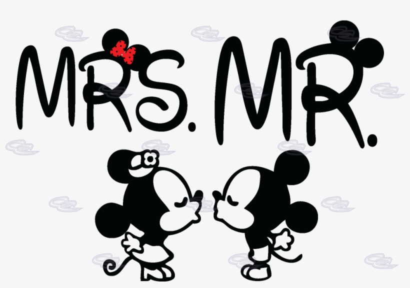 Mr Mrs Little Mickey Minnie Mouse Kissing - Mickey Minnie Kissing Macbook Decal, transparent png #5582284