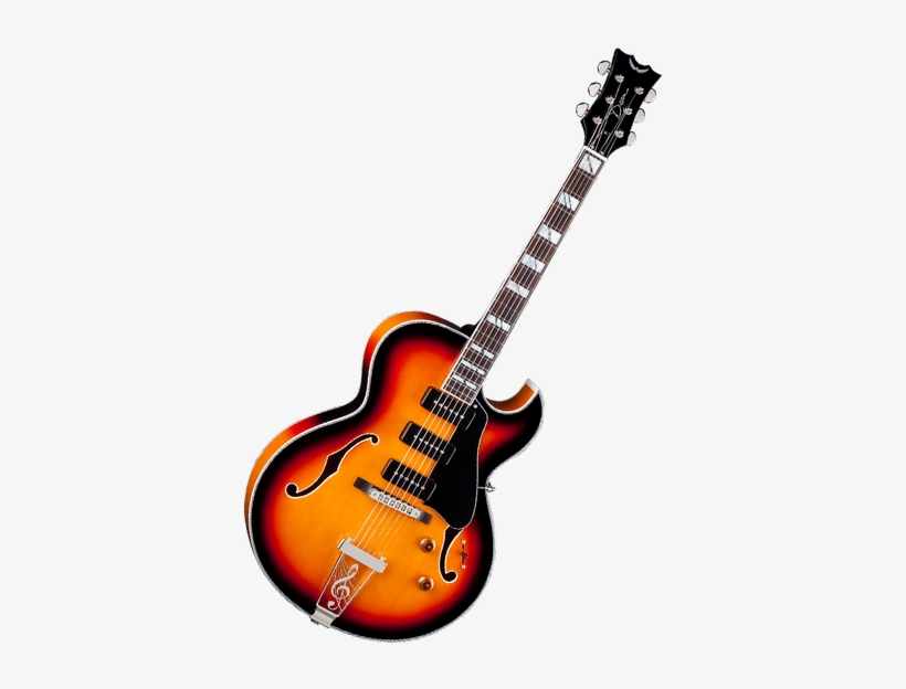 Image Library Stock Dean Guitar Background - Dean Palomino Hollowbody Guitar, Vintage Sunburst, transparent png #5582420