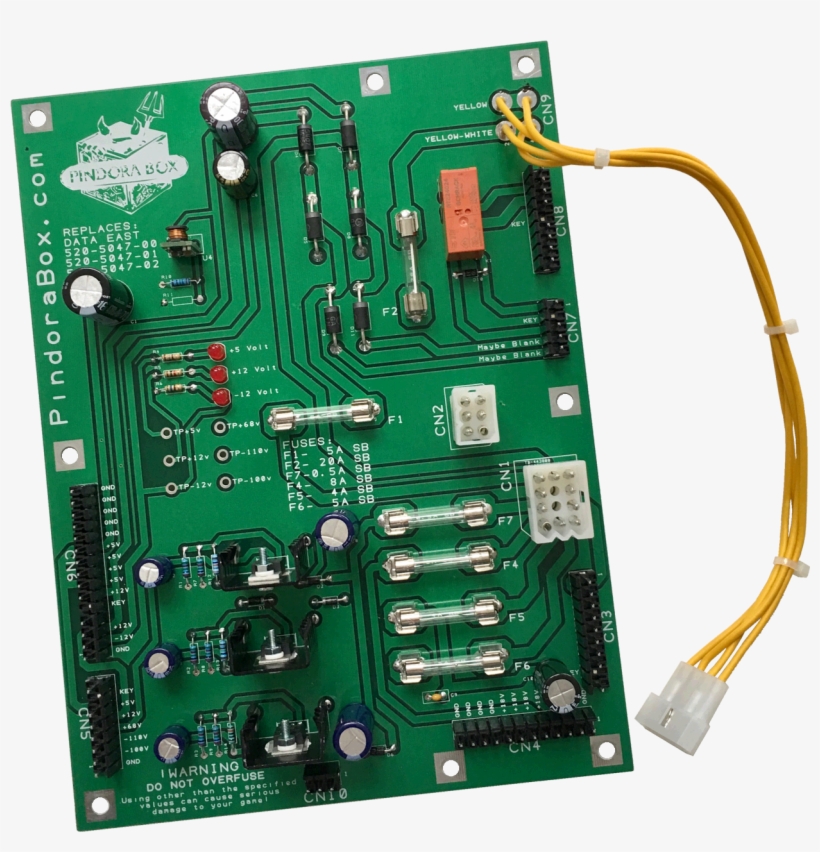 Data East Power Supply Board 520 5047 - Power Supply, transparent png #5583792