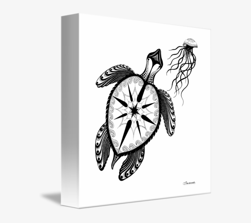 Banner Library Sea Turtle Compass And - Turtle Pen And Ink, transparent png #5586066