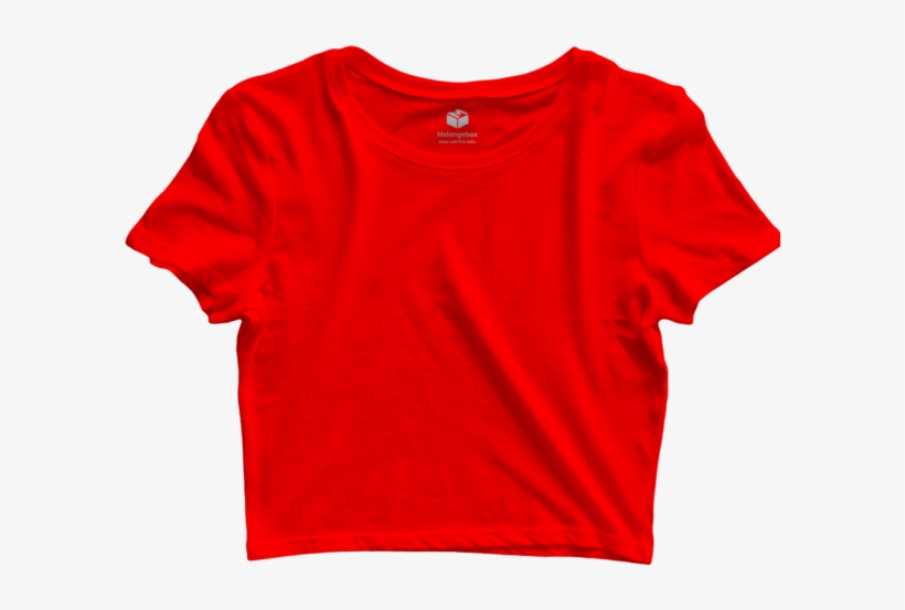 Buy Graphic Basic Red Crop Top At 44% Off On Melangebox - Red T Shirt, transparent png #5586942