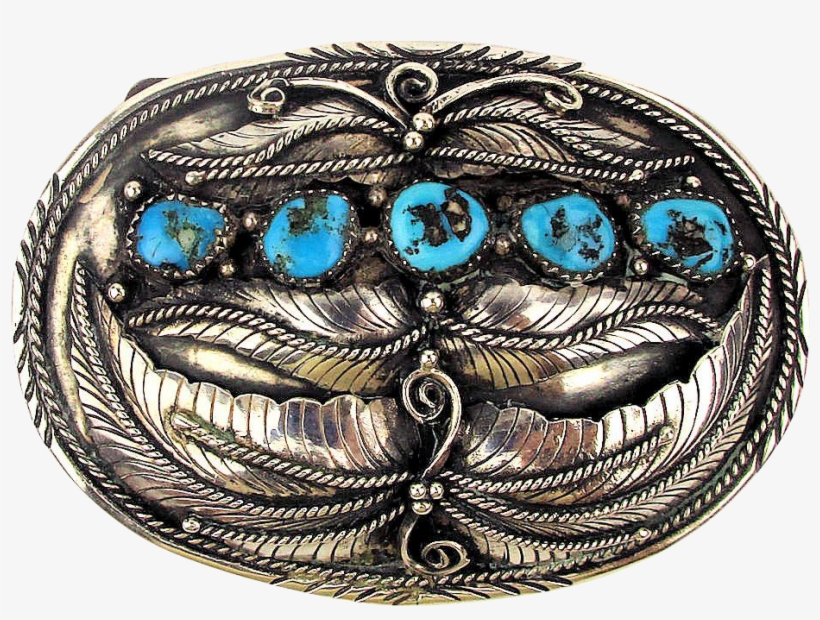 Old Handmade Sterling Silver Navajo Belt Buckle 5 Morenci - Jewelry Making, transparent png #5590544