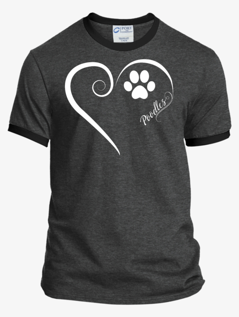 Poodle, Always In My Heart Ringer Tee - Multiple Sclerosis Awareness Ringer Tee, transparent png #5592984