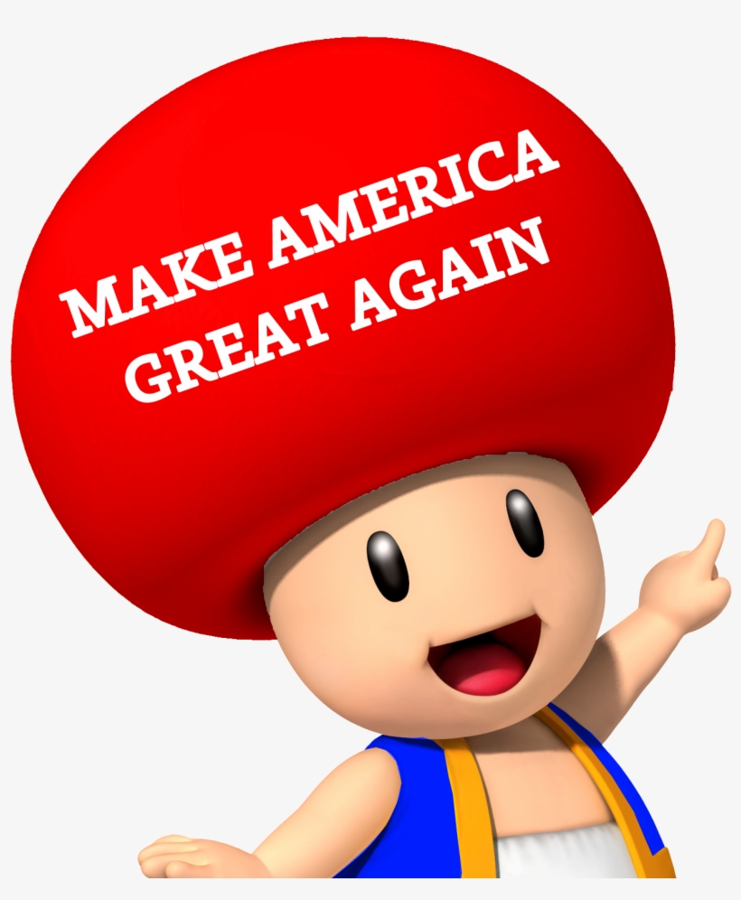 Make America Great Again - Mario Toad, transparent png #5593119