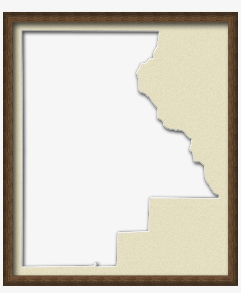 A Map Of Highlands With A Wood Picture Frame With A - Map, transparent png #5593826