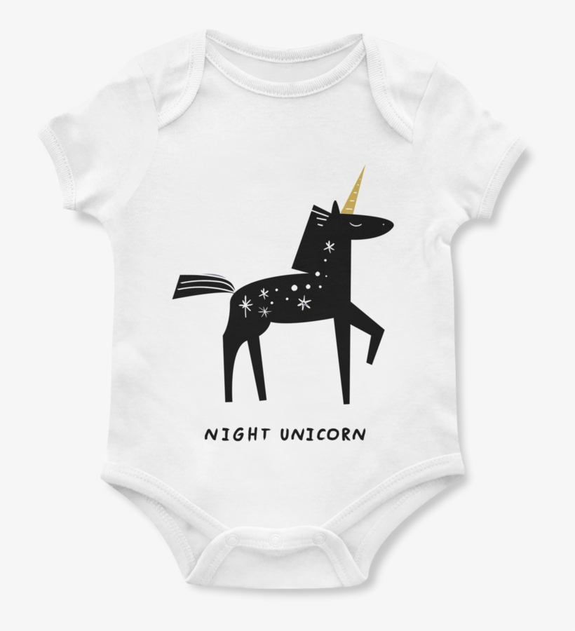 Night Unicorn Baby Onesie - Infant Bodysuit, transparent png #5596397