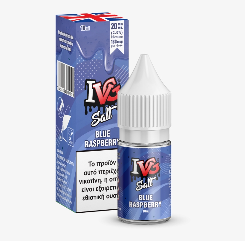 Ivg Nic Salt Blue Raspberry 20mg 10ml - Vg Salt Bubblegum, transparent png #5596658