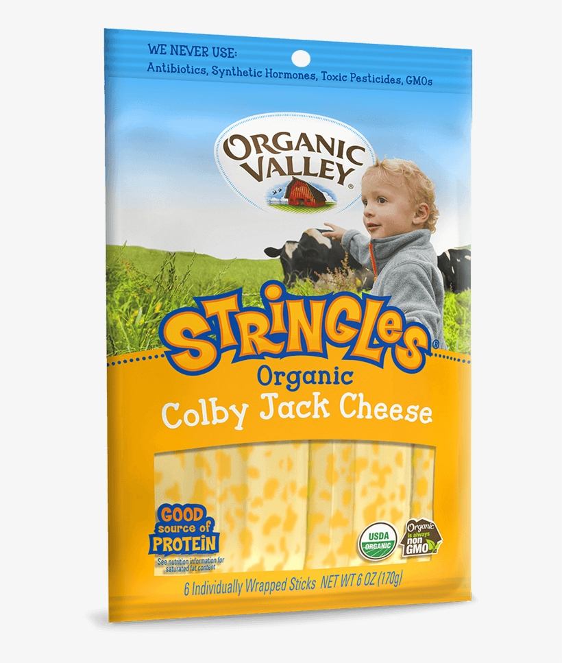 Colby Jack Stringles, 1 Oz Sticks - Organic Valley Milk, Lactose Free - 64 Fl Oz Carton, transparent png #5597404