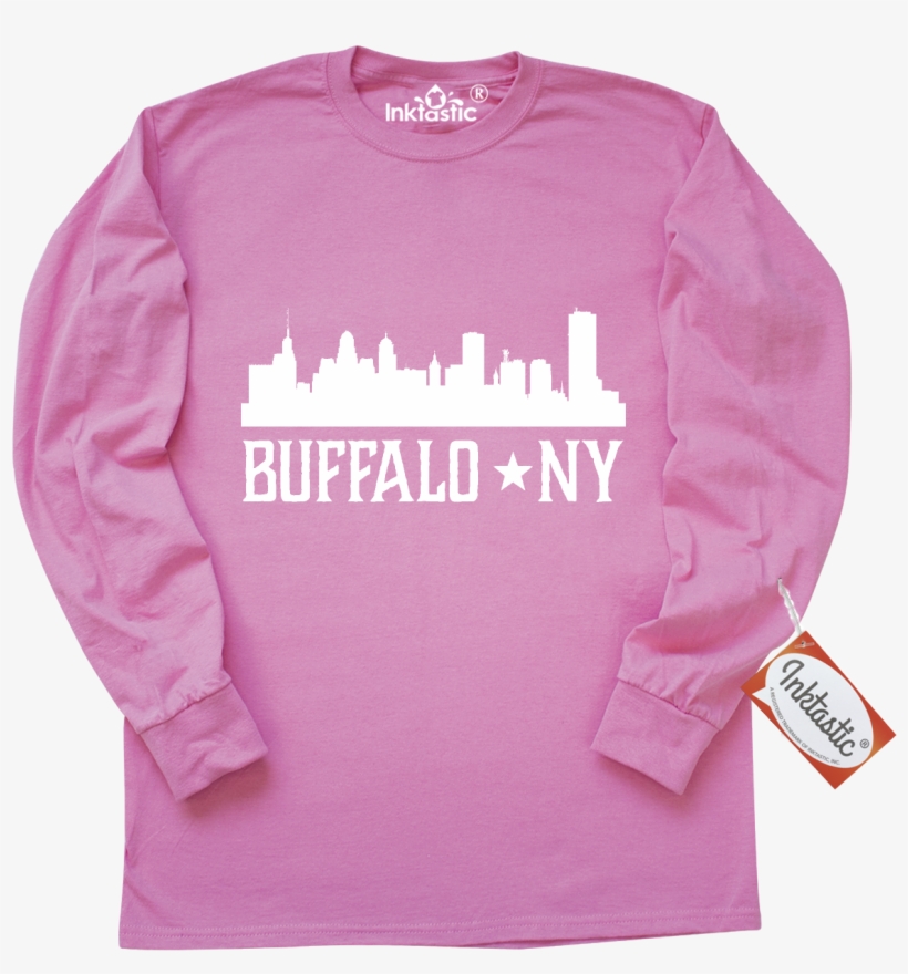 Buffalo New York Long Sleeve T-shirt Has City Skyline - Inktastic 100th Birthday Party Candles Long Sleeve, transparent png #560032