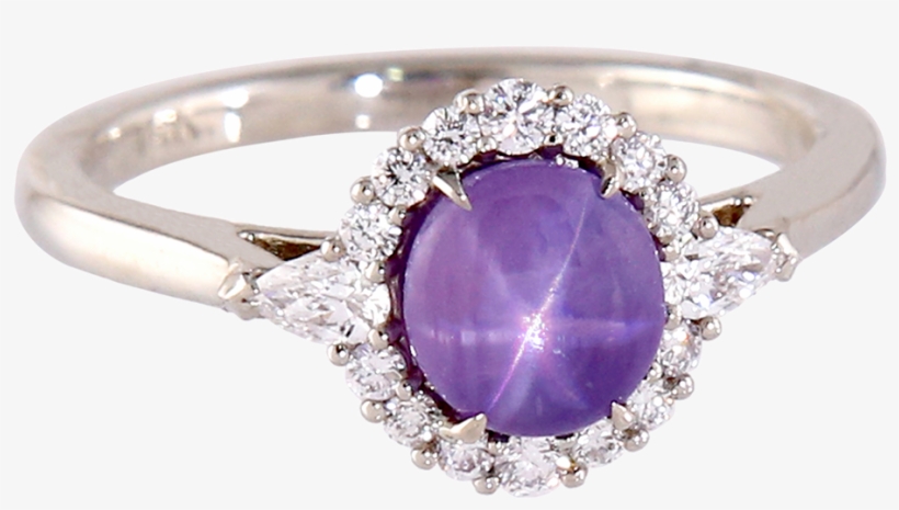 Purple Star Sapphire Ring - Engagement Ring, transparent png #560639