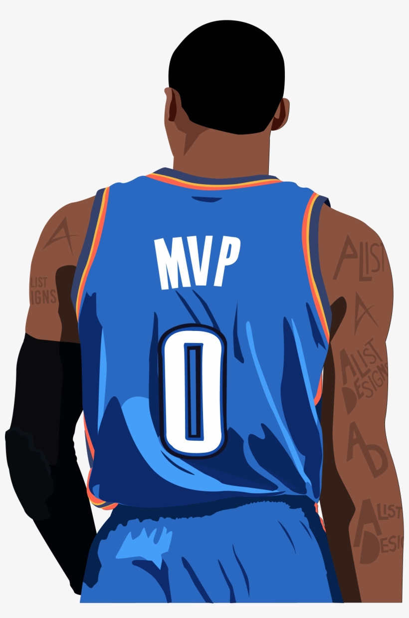 Russell Westbrook Mvp Illustration Clip Art Free Stock - Russell Westbrook Mvp Jersey, transparent png #560658