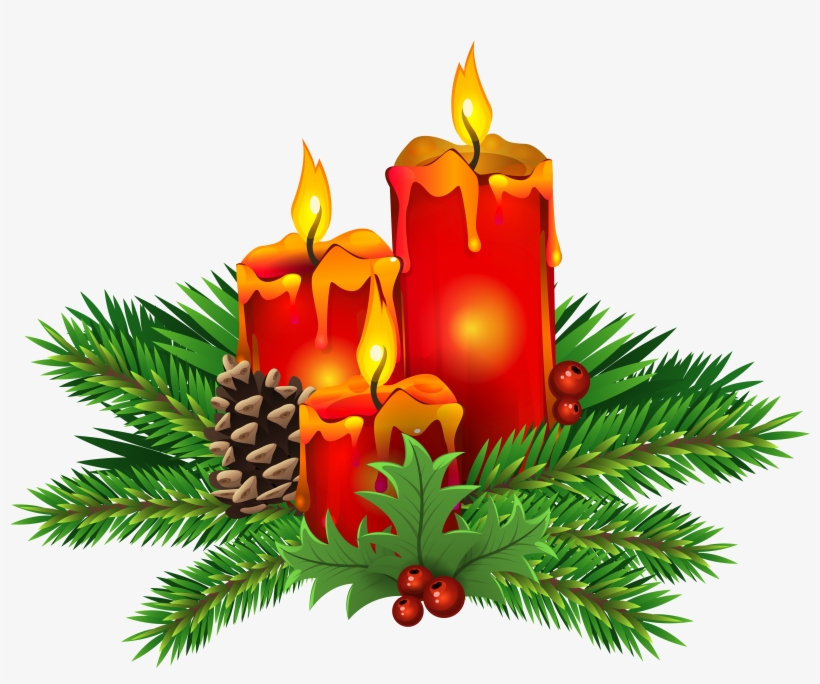 Candles Clipart Xmas - Christmas Candle Clipart Free, transparent png #561200
