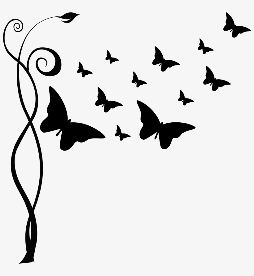 4ib44nxkt - Flying Butterflies Clipart Black And White, transparent png #562464