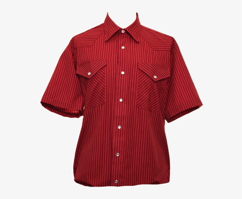 21488 Red Pinstripe Western Work Shirt - Shirt, transparent png #562660