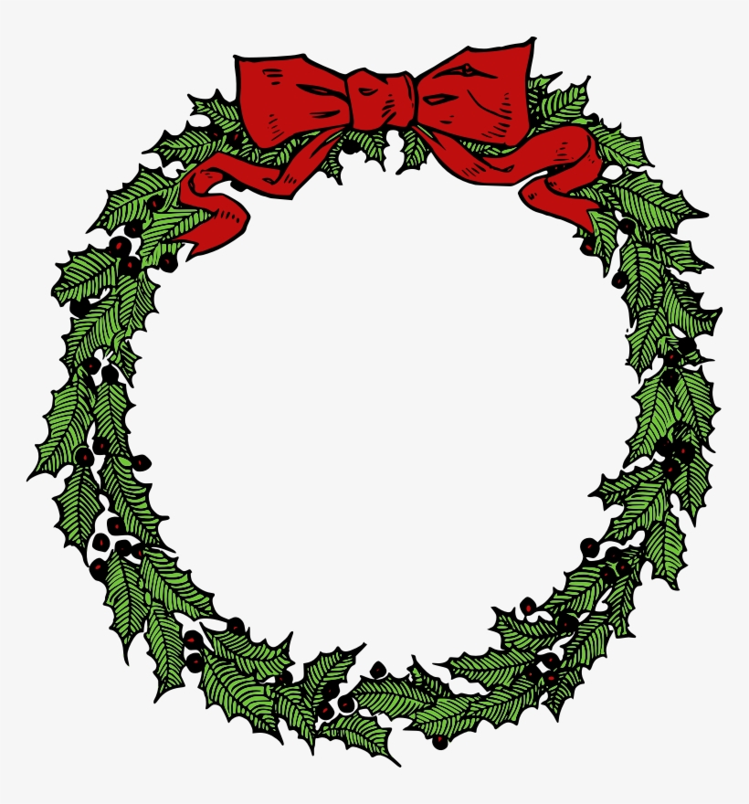 Wreath Clipart Vintage Christmas Wreath - Christmas Wreath Png, transparent png #563044