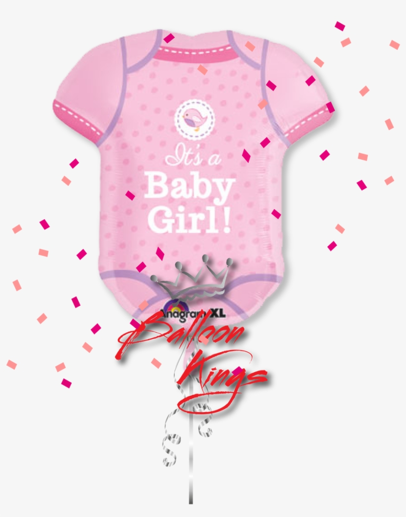 Its A Girl Onesie - Anagram International Shower With Girl Balloon, transparent png #563255