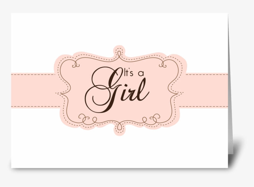 It's A Girl Birth Announcement Greeting Card - Design, transparent png #563420