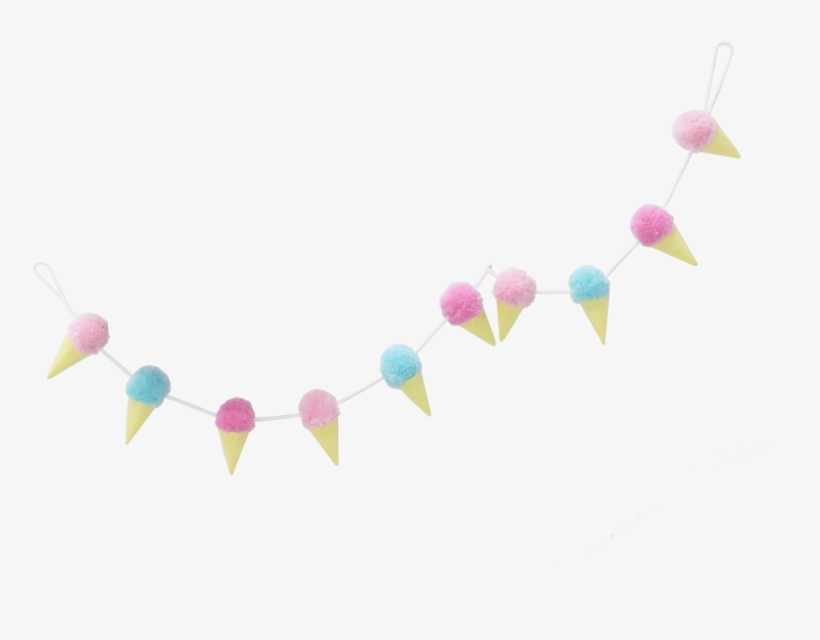 Ice Cream Pompom Garland - Baby Mobile, transparent png #563472