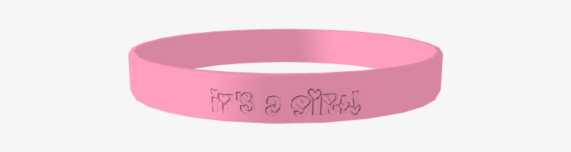 Pink It's A Girl Silicone Wristband - Bangle, transparent png #563651