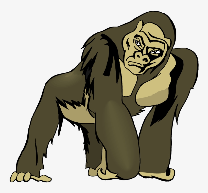 Chimpanzee Clipart Mountain Gorilla - Clip Art Apes, transparent png #563858