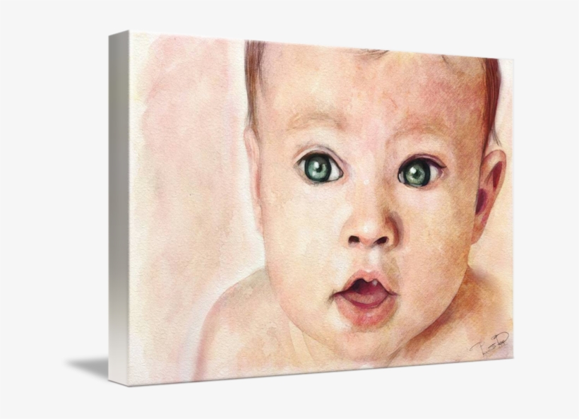 Baby Rage Png - Watercolour Portrait Painting Baby, transparent png #563926