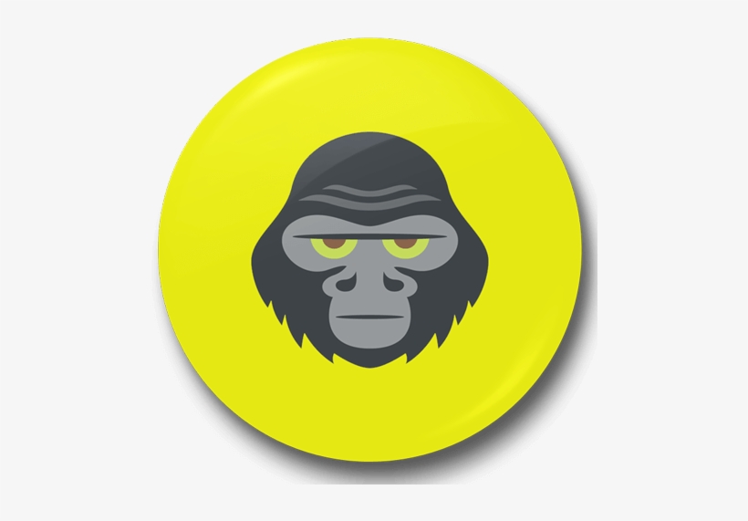 Gorilla Face Badge - Gorilla Emoji, transparent png #563959