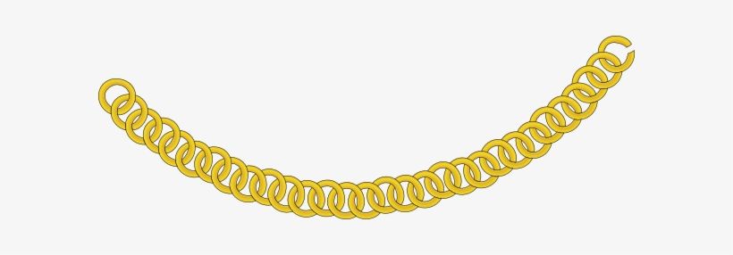 Gold Chain, Curved As A Necklace Clip Art At Clker - Gold Necklace Clipart, transparent png #564105