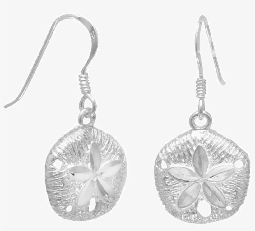 Diamond Cut Sand Dollar French Wire Earrings - Diamond Cut Sand Dollar French Wire Earrings 925 Sterling, transparent png #564781