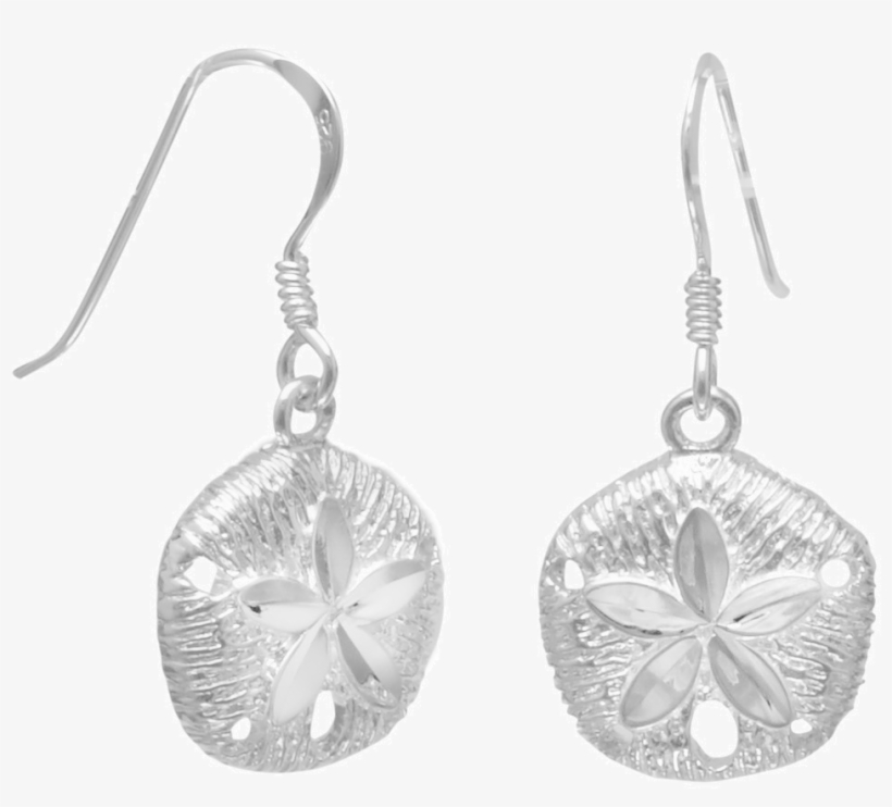 Diamond Cut Sand Dollar French Wire Earrings - Diamond Cut Sand Dollar French Wire Earrings 925 Sterling, transparent png #564781