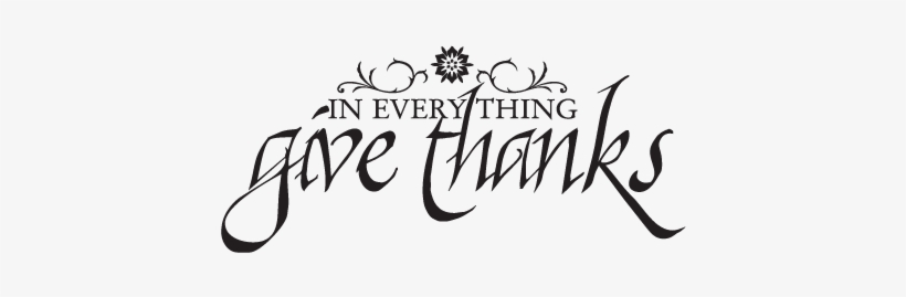 Give Thanks Calligraphy Wall Quotes - Wall Decal, transparent png #564786