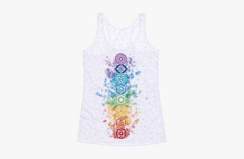 Watercolor Chakra Symbols Racerback Tank Top - Chakras Watercolor, transparent png #565531