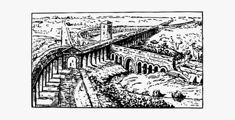 Pont Du Gard Roman Aqueduct Ancient Roman Architecture - Roman Aqueduct Coloring Pages, transparent png #565758