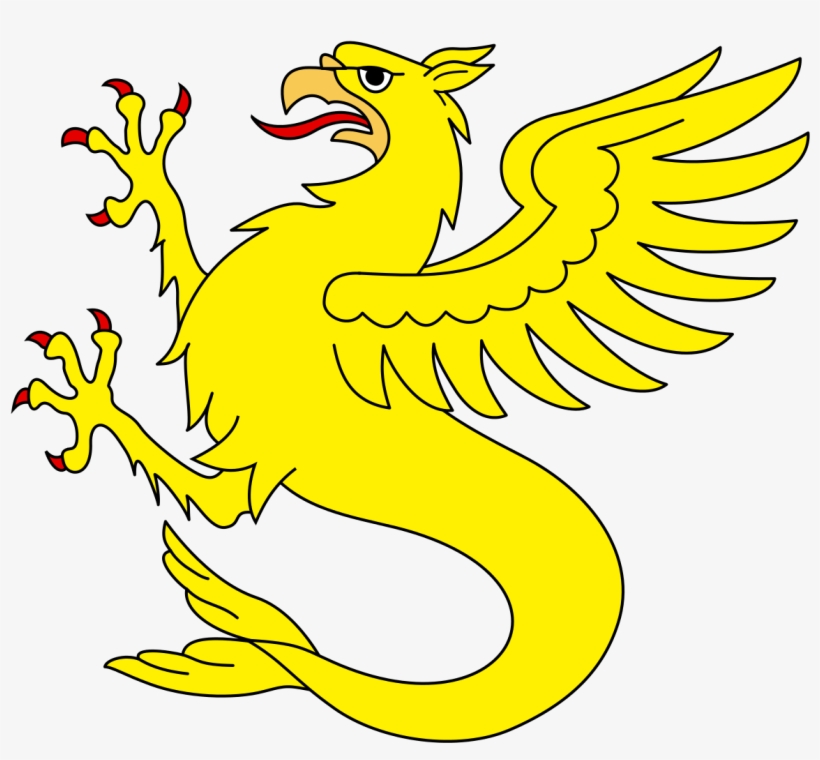 File - Heraldic Figure - Fishtail Griffin - Svg - Griffin With Fish Tail, transparent png #566477