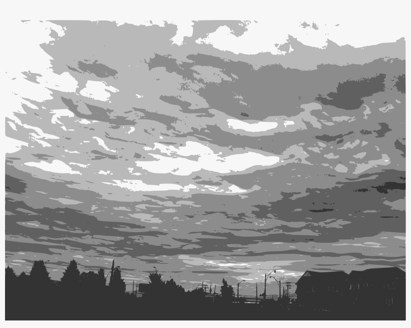 Cloud Sky Rain Overcast Storm - Black And White Sky Png, transparent png #566953