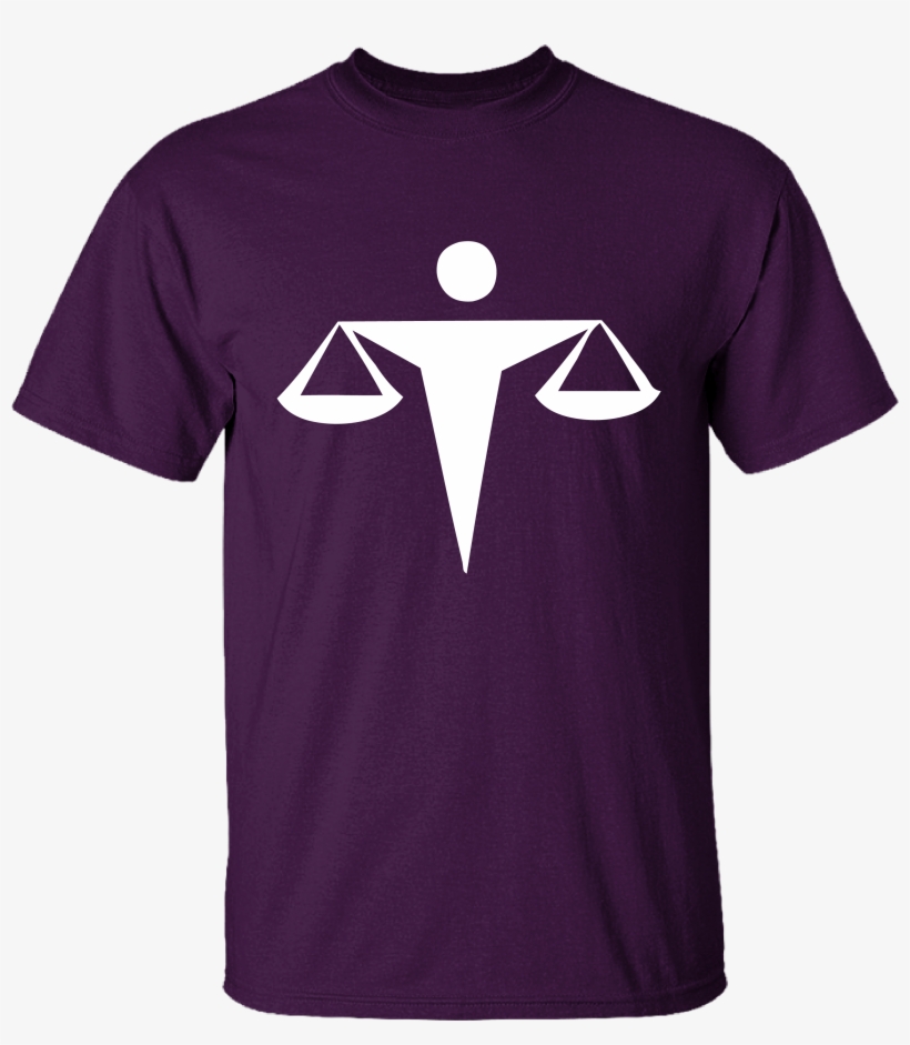 Alma Mater Round Neck Purple Law Balance Scale Unisex - Red Shirt With White Cross, transparent png #566998