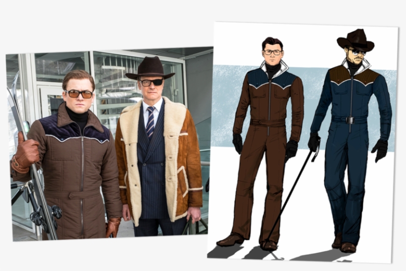 Left, Taron Egerton, And Colin Firth Star In *kingsman - Kingsman Golden Circle Outfits, transparent png #567374