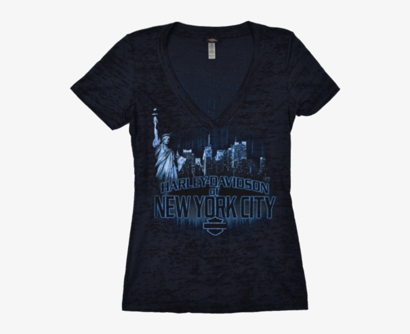 Nyc Women's Exclusive Black Reflection Burnout Tee - Active Shirt, transparent png #567624