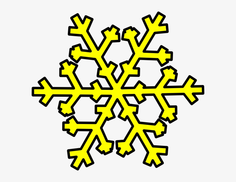 Yellow Snowflake Clip Art At Clker - Snow Clipart, transparent png #567984