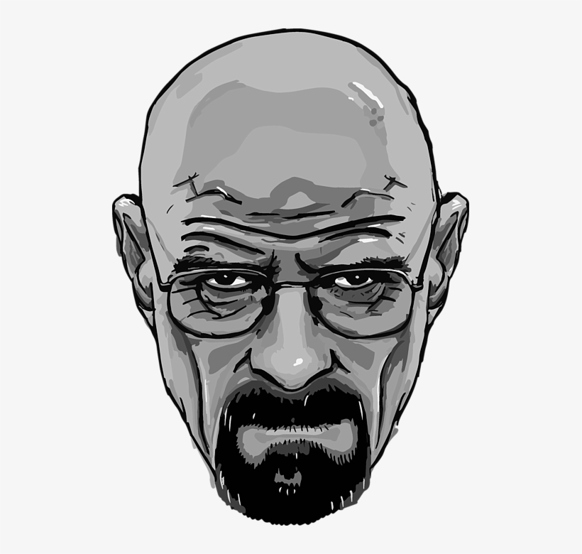 Breaking Bad Amc Heisenberg Walter White Portrait Black - Breaking Bad Art Png, transparent png #568216