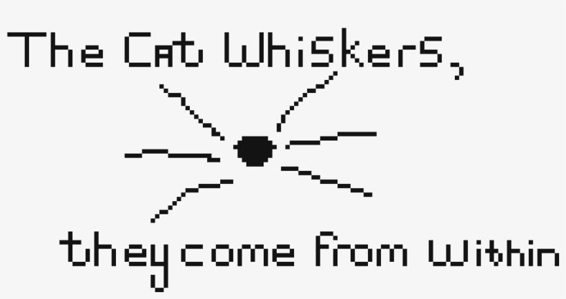 The Cat Whiskers Come From Within Quote Finished - Black-and-white, transparent png #568454