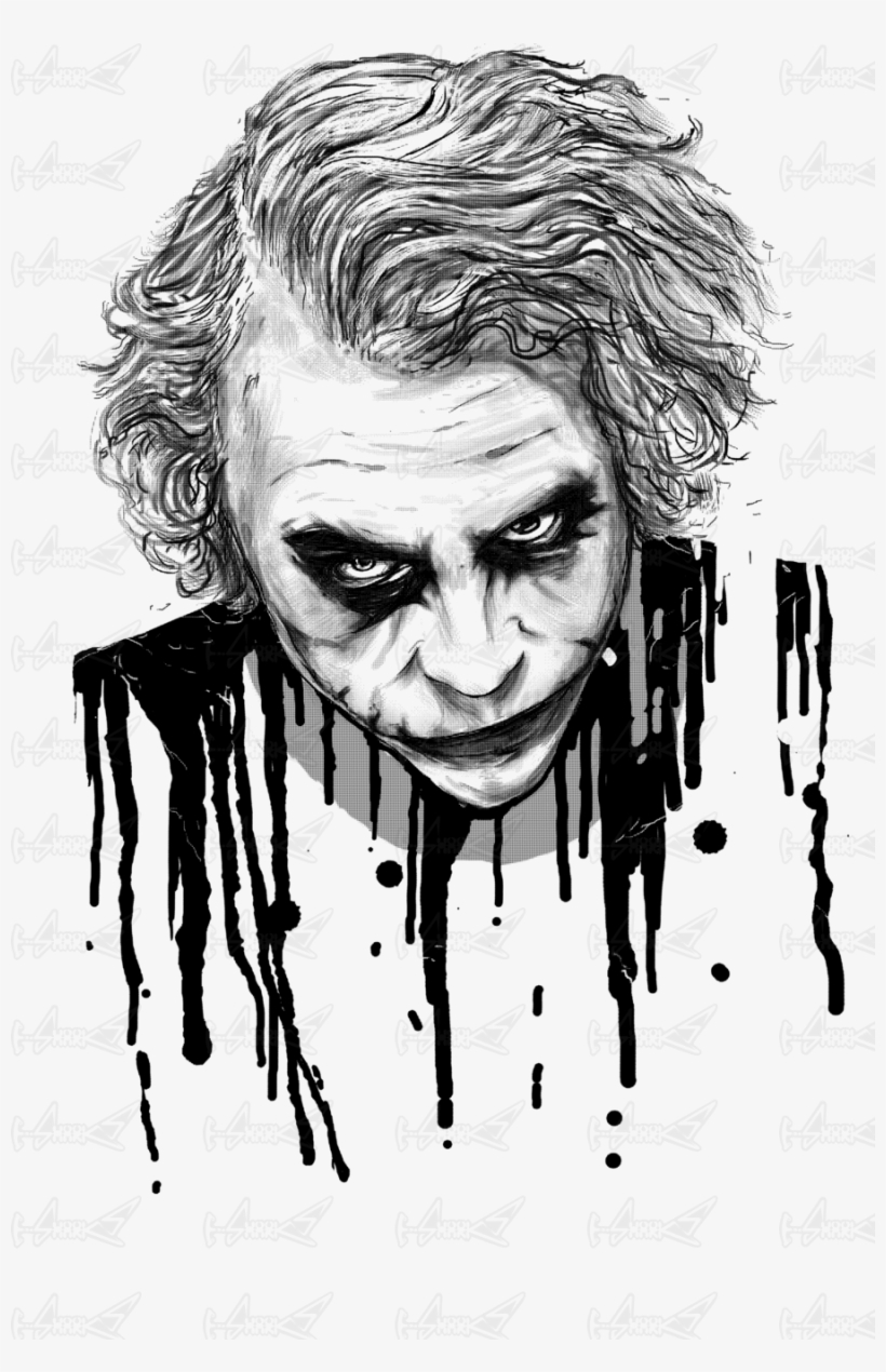 The Joker T - Joker Art Black And White, transparent png #568531