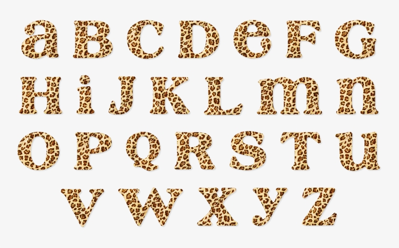 Cheetah Print Font - Leopard Print Alphabet Letters, transparent png #569556