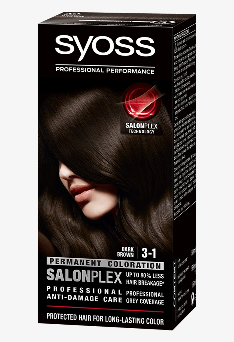 Syoss Com Color Salonplex 3 1 Dark Brown - Syoss Brown Hair Color, transparent png #5600116