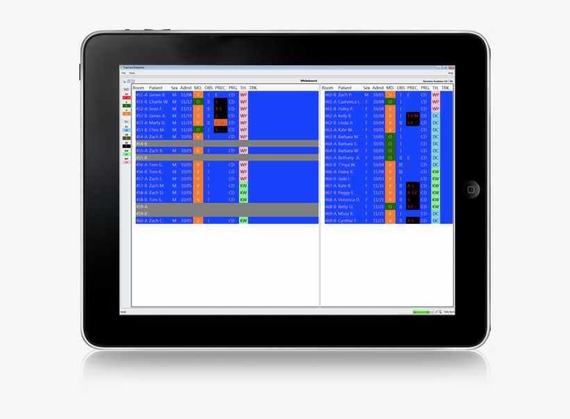 The Whiteboard, A Bed Tracking System, Is A Fully Configurable - Whiteboard, transparent png #5603899
