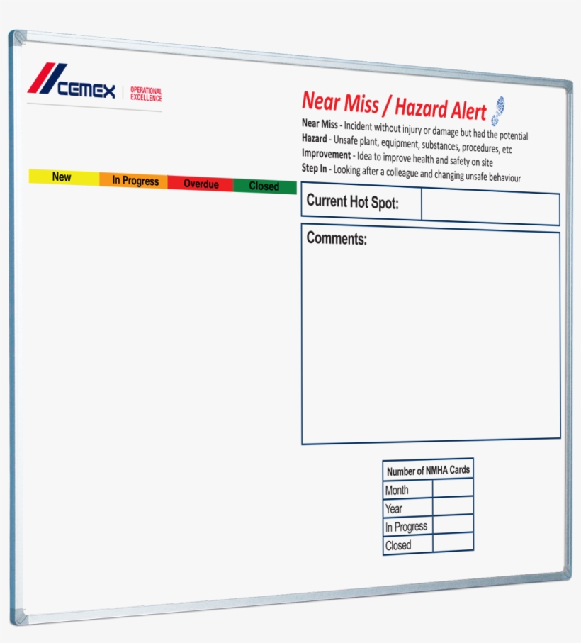 Cemex Customer Printed Hazard Alert Whiteboard - Printing, transparent png #5604119